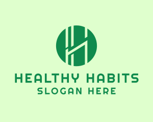 Natural Bamboo Letter H logo design