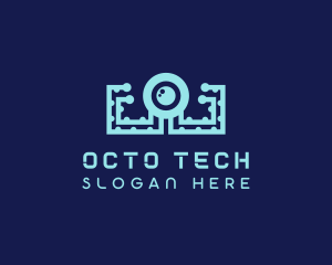 Lens Tech Octopus logo design
