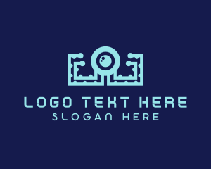 Eyeball - Lens Tech Octopus logo design