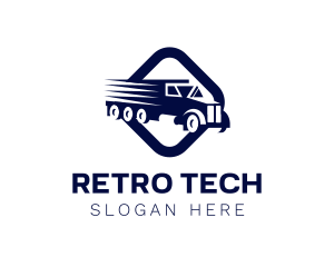 Retro Transport Truck logo design