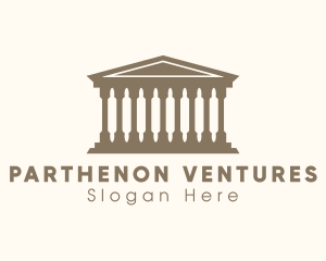 Parthenon - Rolling Pin Pantheon Temple logo design