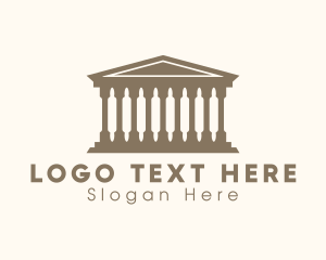 Greece - Rolling Pin Pantheon Temple logo design