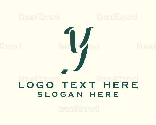 Cursive Business Letter Y Logo