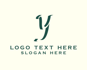 Cursive Business Letter Y logo design