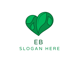 Environment - Green Heart Leaves logo design