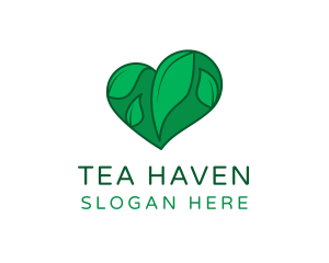 Green Heart Leaves logo design