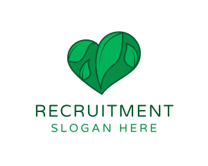 Green Heart Leaves logo design
