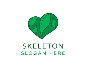 Green Heart Leaves logo design