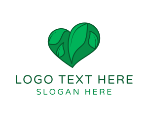 Herbal - Green Heart Leaves logo design