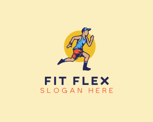 Fitness - Marathon Runner Man logo design