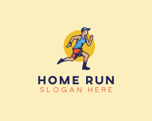 Marathon Runner Athlete logo design