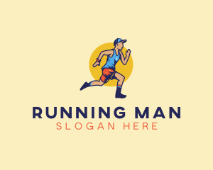 Marathon Runner Man  logo design
