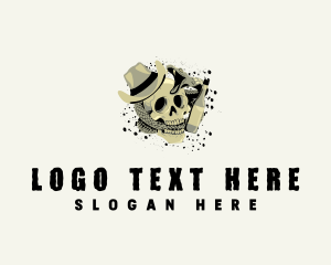 Skull Alcohol Drink logo design