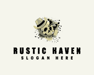 Skull Alcohol Drink logo design