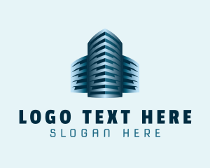 Blue - Gradient Building Property logo design