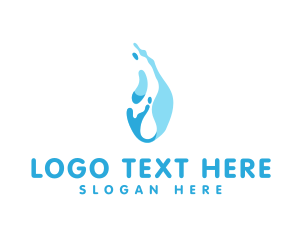 Negative Space - Abstract Water Droplet logo design