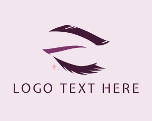 Glamorous - Purple Glam Eyelashes logo design
