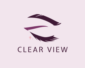 Purple Glam Eyelashes  logo design