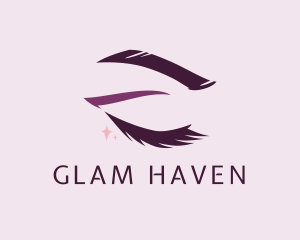 Glam - Purple Glam Eyelashes logo design