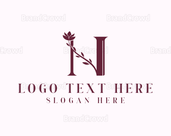 Flower Boutique Letter N Logo