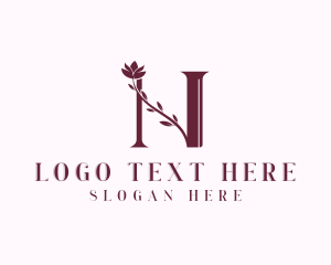 Flower Boutique Letter N logo design