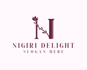 Flower Boutique Letter N logo design