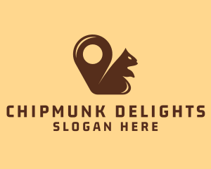 Chipmunk - Squirrel Location Pin logo design