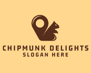 Squirrel Location Pin logo design