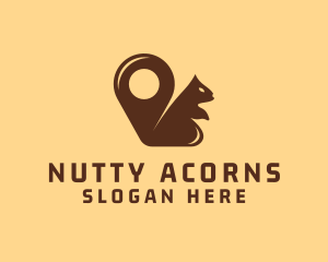 Squirrel Location Pin logo design