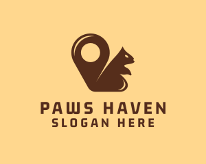 Squirrel Location Pin logo design