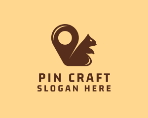 Pin - Squirrel Location Pin logo design