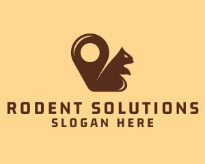 Squirrel Location Pin logo design