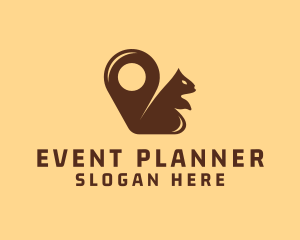 Squirrel Location Pin logo design