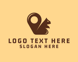 Locator - Squirrel Location Pin logo design