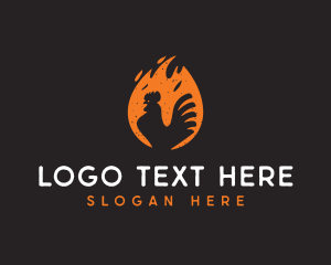 Grilling - Flaming Hot Chicken logo design