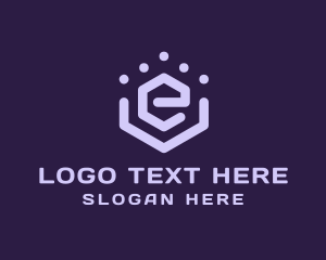 Purple Business Letter E logo design