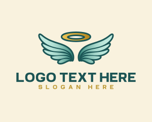 Heavenly - Halo Wings Angel logo design