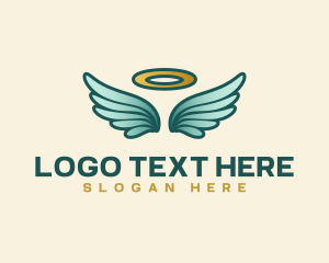 Heaven - Halo Wings Angel logo design