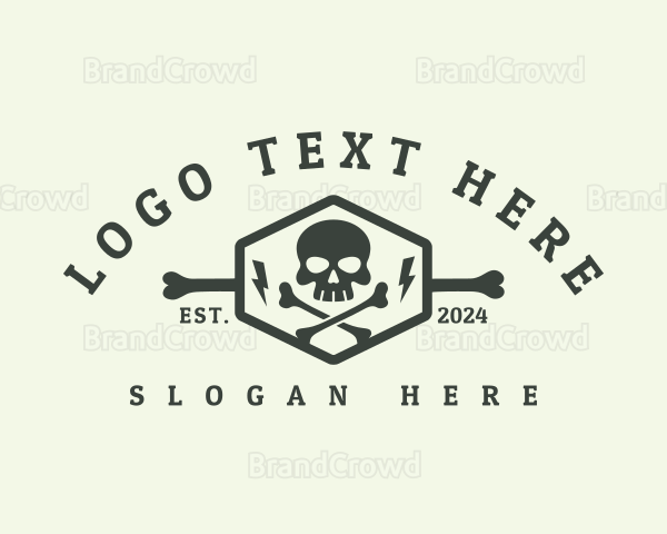 Skeleton Skull Crossbones Logo