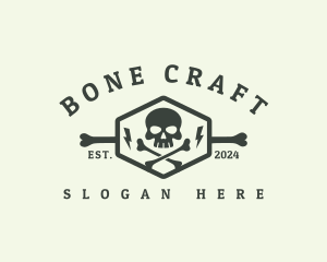 Skeleton - Skeleton Skull Crossbones logo design
