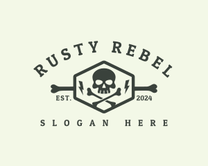 Skeleton Skull Crossbones logo design