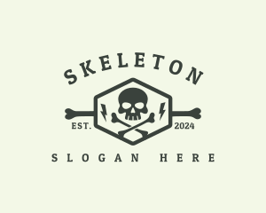 Skeleton Skull Crossbones logo design