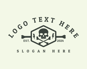 Skeleton Skull Crossbones Logo