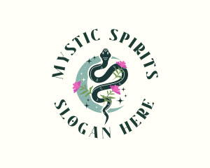 Venom Floral Snake logo design