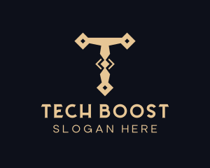 Tech Tool Letter T logo design