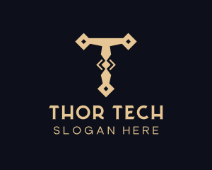 Tech Tool Letter T logo design