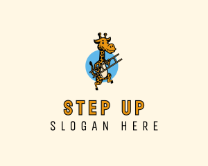 Stair - Giraffe Ladder Cartoon logo design