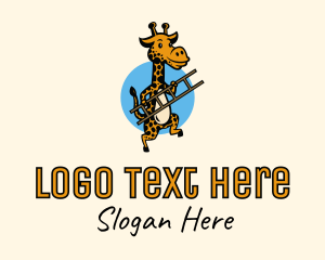 Ladder - Giraffe Ladder Mascot logo design