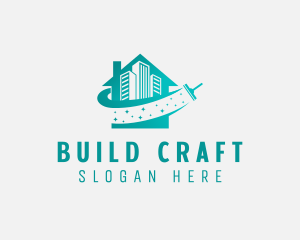 House Building Cleaning logo design