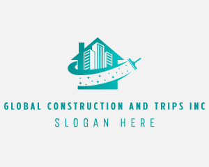 House Building Cleaning logo design